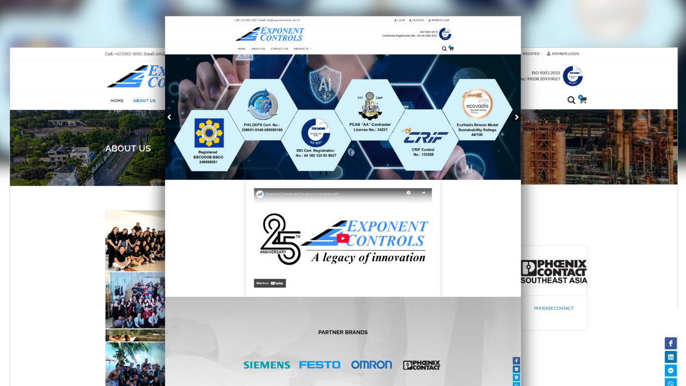 EXP Controls dashboard preview